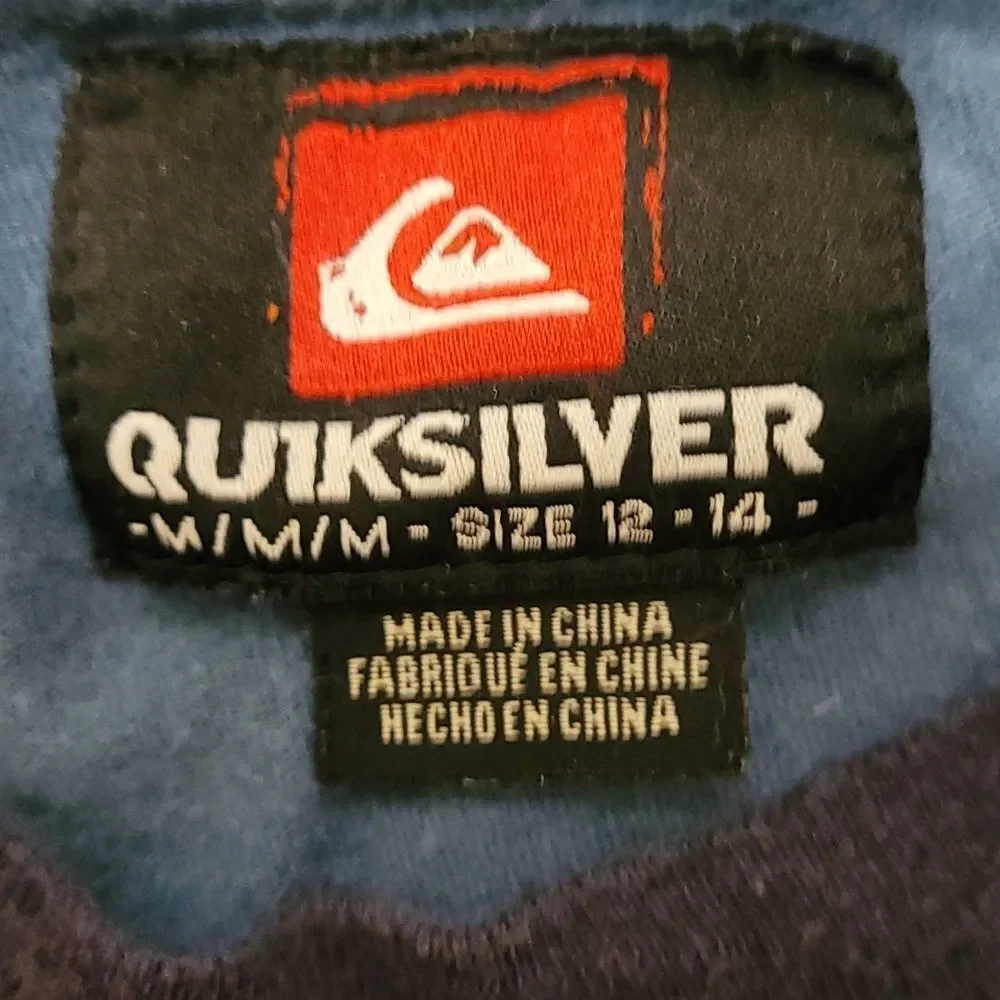 Quicksilver blue & orange striped shirt medium 12/14